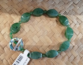 Unique Natural New zealand Paua shell / jade bracelet - £59.94 GBP