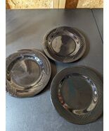 P Salad Plate 8&quot; Black Gloss Matte USA 1990s Vintage set - $29.30 CAD