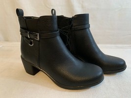NEW! Andiamo Aniles Faux Pebbled Leather Boots Sz 5.5 Black Women&#39;s Zip Up - £19.60 GBP