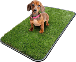 Artificial Grass Puppy Potty Training Pad with Tray, 15&quot; X 30&quot; Reusable ... - $27.32