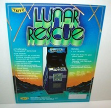 Lunar Rescue Arcade FLYER 1979 Original  Video Game Artwork Space Age Re... - $61.75