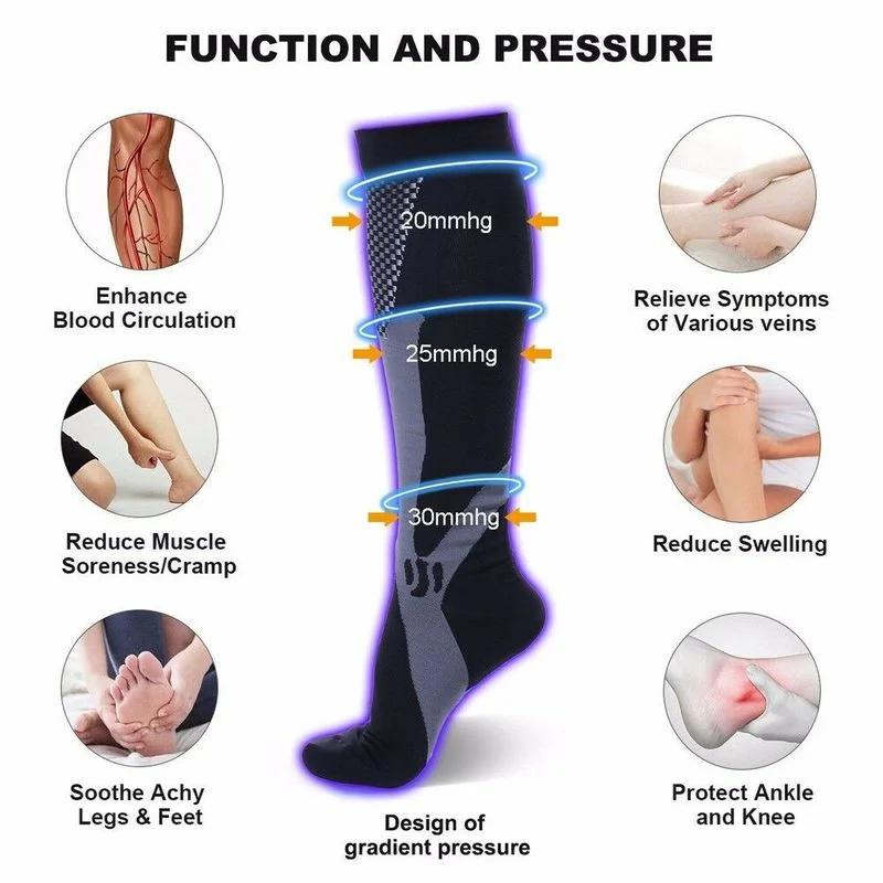Sporting 1Pair Sportings Compression Socks Leg Calf Support Stretch Sleeve for C - £24.42 GBP