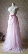 PINK Floor Length Tulle Skirt Womens Custom Tulle Skirt Outfit for Wedding image 5