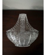 Gorgeous Bohemian QUEENS LACE 9&quot; Cut Glass Basket c1950 - $213.97 CAD