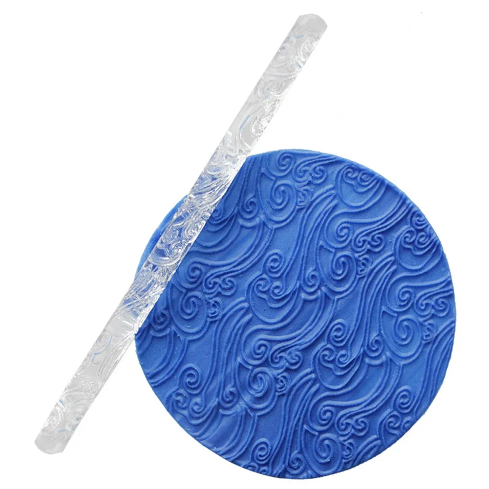 Acrylic Texture Rolling Pin DIY Clay Craft Tools Flower Pattern Mud Embo... - $3.76