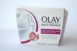 Olay Daily Facials 5-in-1 Water Activated Dry Cloths Hydrating Grapeseed 33 Ct - £22.39 GBP