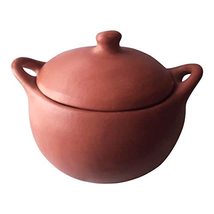 Terracotta Clay Soup Pot Earthen Crock Pot 3 Liters Unglazed 100% Handma... - £62.91 GBP