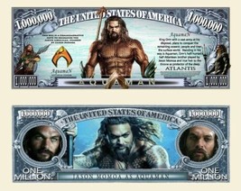 25 Pack Jason Momoa Aquaman Million Dollar Bills Collectible Funny Money... - £10.98 GBP