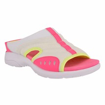 NEW EASY SPIRIT  WHITE PINK COMFORT WEDGE SANDALS  SIZE 8 WW EXTRA WIDE - $58.85