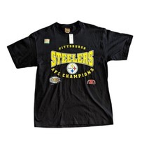 NWT Vintage 90S Nutmeg NFL Pittsburgh Steelers Afc Champions T-Shirt 1993 SZ L  - £22.42 GBP