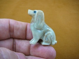 (Y-DOG-CS-4) tan Gray Cocker Spaniel love my dog carving SOAPSTONE puppy... - £6.73 GBP