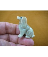 (Y-DOG-CS-4) tan Gray Cocker Spaniel love my dog carving SOAPSTONE puppy... - $8.59