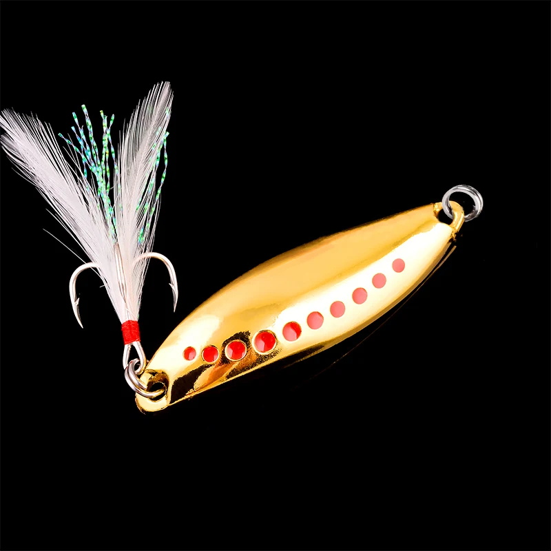 Sporting 1Pcs Vib Spinner Spoon Metal Lures  7.5g 10g 15g 20g 25g Feather Treble - £23.62 GBP