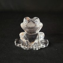 Vintage Goebel Clear Glass Smiling Frog Figurine Paperweight West German... - £12.22 GBP