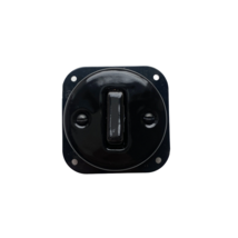 Porcelain Push Button Switch Inner Part Flush 1 Gang Two-Way Black Diameter 2.7&quot; - £24.43 GBP