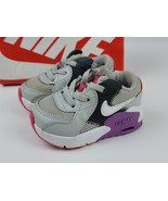 Nike Air Max 90 LTR baby shoes gray purple Toddler size 3c Sneakers preo... - £27.39 GBP