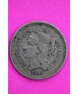 1865 Three 3 Cent Nickel Scarce Semi Key Date Type Coin Philadelphia Min... - $28.27 CAD
