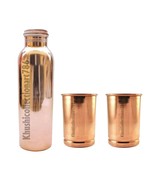 Handmade Copper Water Bottle Smooth Drinking Tumbler Glass Health Benefi... - £19.42 GBP+