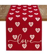 ARKENY Valentines Day Table Runner 13x48 Inches, Pink Heart Love Seasonal - $18.49 CAD