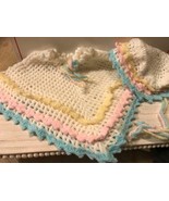VINTAGE  INFANT  BABY  CROCHETED PONCHO CAP BONNET NEVER  WORN   BEAUTIFUL - $277.80 MXN