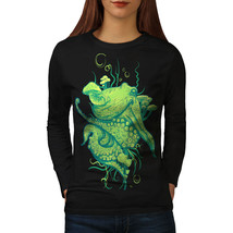 Wellcoda Octopus Beast Womens Long Sleeve T-shirt, Sea personage Casual Design - £18.98 GBP