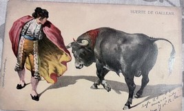 c.1906, Spain, Bull Fighter, Suerte de Gallear , Old Postcard - £7.82 GBP