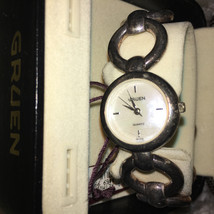 Gruen Watch Women Ladies Silver Tone Link Bracelet Band Watch - £19.57 GBP