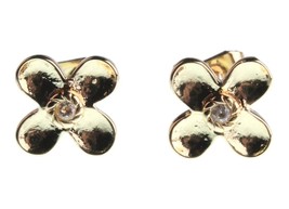 Nuovo Kevia 18K Placcato Oro Zircone Cubico Cristallo Fiori Post Orecchi... - $14.99