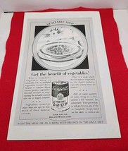 1928 Campbell&#39;s &quot;Vegetable Soup Get the Benefit of Vegetables&quot; Ephemera Print Ad - £8.37 GBP