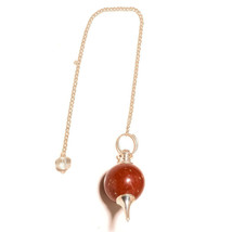 Red jasper Gemstone Handmade Hexagonal Ball Reiki Chakra Pendant Pendulum - £9.40 GBP