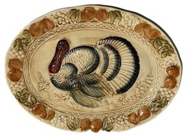 Mid 20th Century Embossed &amp; Hand-Painted Turkey Platter, Made in Japan - £103.01 GBP