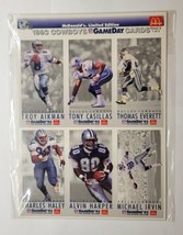 McDonald&#39;s 1993 NFL Dallas Cowboys GameDay Trading Card 3 Sheet Set A1 B2 C3 - £7.89 GBP