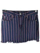 Striped Denim Mini Skirt Size 6 American Eagle Red White Blue Stripes Ra... - $28.71