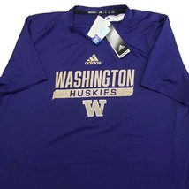 Adidas NCAA Washington Huskies Training Tee Short Sleeve Shirt Purple Mens 2XL - £25.69 GBP
