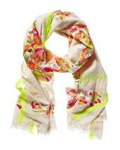 Juicy Couture Scarf Floral Embroidery $188 - $57.42