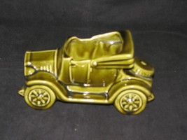 Vintage McCoy USA Planter, Pottery Large 5x9 Old Green 1920&#39;s Automobile - £18.62 GBP