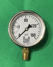 2.5&quot; Dial Water Pressure Gauge - Glycerin Filled - (0-160 psi) Fisher’s ... - $19.60