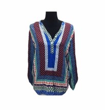 Cato Multi-Colored Long Sleeve V-neck Woman&#39;s Shirt Sz M Medium - £9.82 GBP