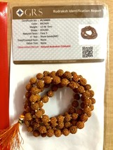 LAB CERTIFIED 5 Mukhi RUDRAKSHA Rudraksh Mala ROSARY 108+1 Bead &amp; Bracel... - £31.96 GBP