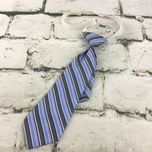 Boys Sz 2T-4T Wrap Around Neck Tie Blue Gray Striped  - $7.90