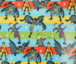 2 Rolls Batman Robin and Joker Birthday Christmas Wrapping Paper 40 sq ft Total - £5.62 GBP
