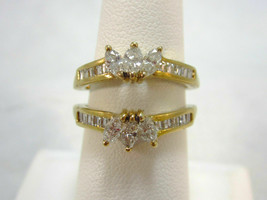 14K Yellow Gold Over Ladies 1.06Ct Diamond Wrap Ring Jacket For Engagement - £68.31 GBP