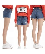 Women&#39;s Levi&#39;s 501 Original High Rise Jean Shorts Sansome Muse Blue Size... - £37.39 GBP