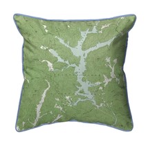 Betsy Drake Burton Lake, GA Nautical Map Small Corded Indoor Outdoor Pillow - £39.34 GBP