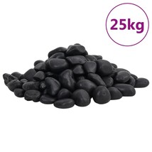 Polished Pebbles 25 kg Black 2-5 cm - £31.39 GBP