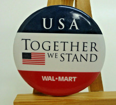 USA Together We Stand Button Walmart Pin Flag Red White Blue - £2.74 GBP