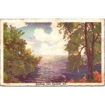 Vintage Arkansas Postcard, Greetings from Marshall Ozarks, Dexter Aquarelle - $14.52