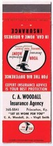 Matchbook Cover C A Woodall Insurance Agency Princeton Kentucky Independent - $0.98