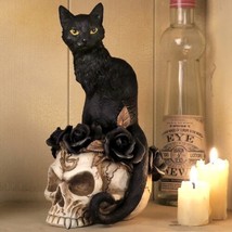 Alchemy Gothic V71 Grimalkin&#39;s Ghost Desk Ornament Cat Skull Vanity The Vault 7” - £37.04 GBP