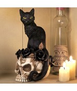 Alchemy Gothic V71 Grimalkin's Ghost Desk Ornament Cat Skull Vanity The Vault 7” - $47.36
